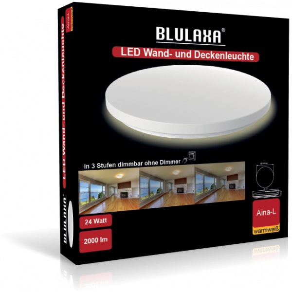 LED Wand-und Deckenleuchte Aina-L rund 24W 2000lm warmweiß Switch dimmbar »
