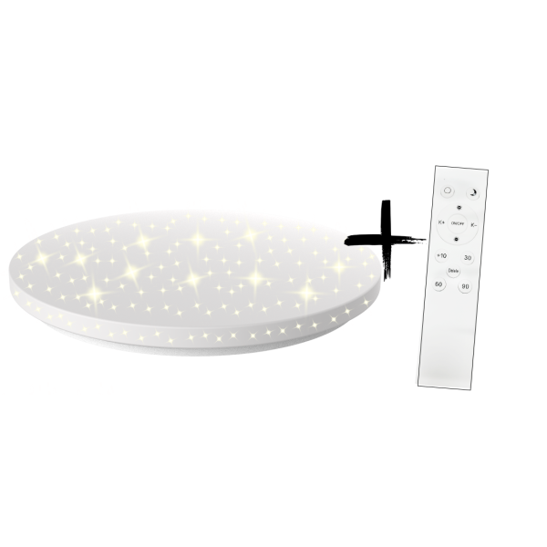 LED Deckenleuchte 330x64mm - Deckenlampe Backlight-Effekt  Sternenhimmel-Dekor Beleuchtung Wohnzimmer Kinderzimmer Flur 18W 1800lm I  schwarz