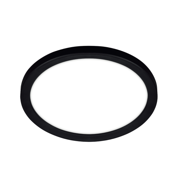 LED Wand- und Deckenleuchte Plano slim 12W 1200 lm WW Ring schwarz GS