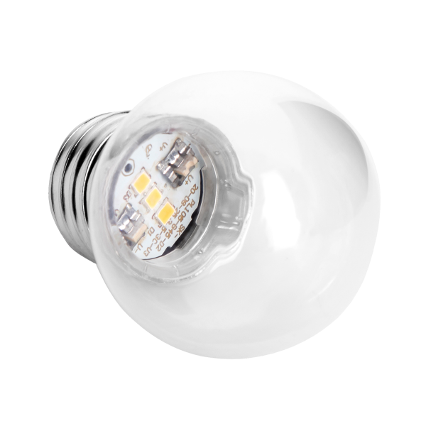 LED Deko MiniGlobe E27 0,8W 50lm amber transparent