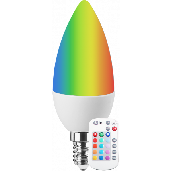 LED SMD Lampe Kerzenform E14 5,5W 470lm RGB+warmweiß dimmbar