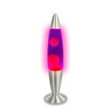 LED Lavaleuchte 20W (339 x 62) mm mit 8,9 cm Standfuß 310 ml rosa Wachs + lila Flüssigkeit