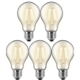 5x LED Filament Lampe Birnenform E27 7W 810lm warmweiß Aktion