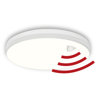 LED Wand- und Deckenleuchte Humina-S IP54 RUND 18W 1820 lm WW PIR