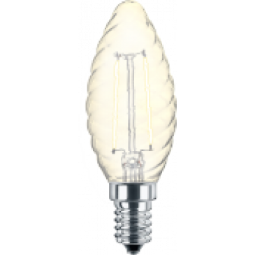 LED Filament Lampe Kerzenform gedreht E14 2,5W 250lm warmweiß