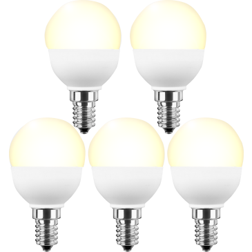 5x LED SMD Lampe MiniGlobe E14 5W 470lm warmweiß Aktion