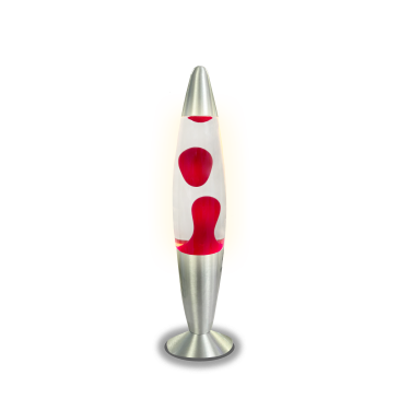 LED Lavaleuchte 20W (339 x 62) mm  mit 8,9 cm Standfuß 310 ml rotes Wachs + klare Flüssigkeit