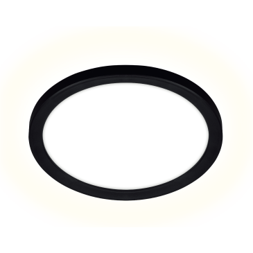 LED Wand- und Deckenleuchte Plano slim 12W 1200 lm WW Ring schwarz GS