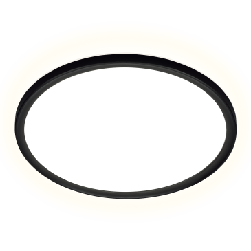 LED Wand- und Deckenleuchte Plano slim 18W 2200 lm WW Ring schwarz GS