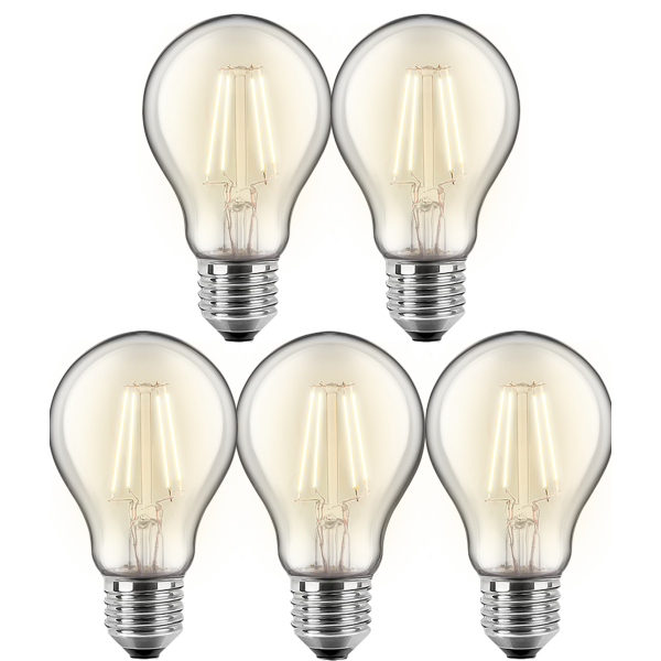 5x LED Filament Lampe Birnenform E27 7W 810lm warmweiß Aktion