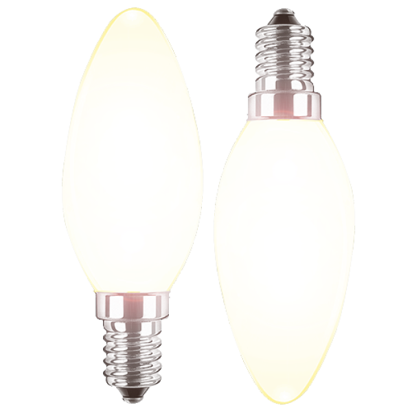 LED Filament Lampe Kerzenform E14 4,5W 470lm warmweiß opal Doppelpack