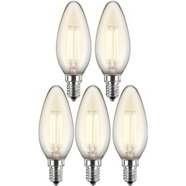 5x LED Filament Lampe Kerzenform E14 4,5W 470lm warmweiß Aktion