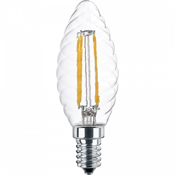 LED Filament Lampe Kerzenform gedreht 4,5 Watt  warmweiß E14