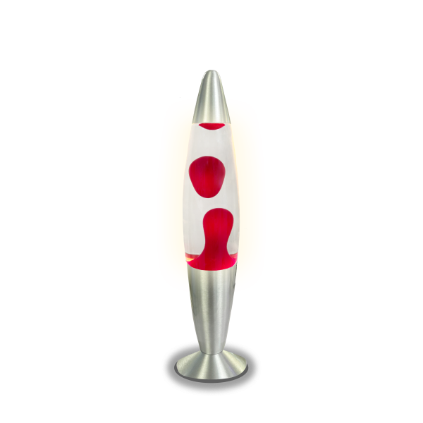 LED Lavaleuchte 20W (339 x 62) mm  mit 8,9 cm Standfuß 310 ml rotes Wachs + klare Flüssigkeit