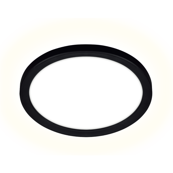 LED Wand- und Deckenleuchte Plano slim 12W 1200 lm WW Ring schwarz GS
