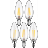 5x LED Filament Lampe Kerzenform E14 4,5W 470lm warmweiß Aktion