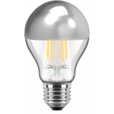 LED Filament Vintage Lampe Birnenform E27 7W 645lm warmweiß Spiegelkopf Silber 180°