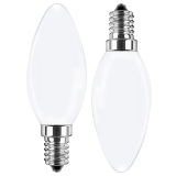 LED Filament Lampe Kerzenform E14 4,5W 470lm warmweiß opal Doppelpack