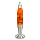 LED Lavaleuchte 25W (400 x 74) mm mit 9,8 cm Standfuß 580 ml weißes Wachs + orangene Flüssigkeit