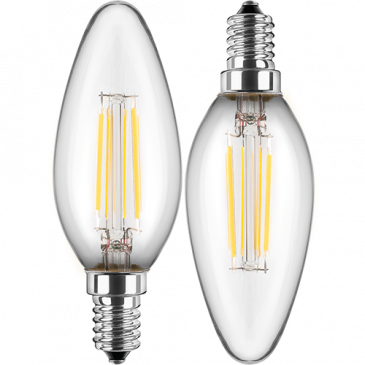 LED Filament Lampe Kerzenform E14 4,5W 470lm warmweiß Doppelpack