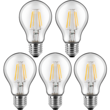 5x LED Filament Lampe Birnenform E27 7W 810lm warmweiß Aktion