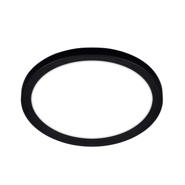 LED Wand- und Deckenleuchte Plano slim 12W 1200 lm WW Ring schwarz GS