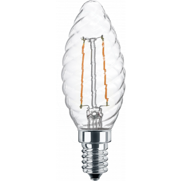 LED Filament Lampe Kerzenform gedreht 2,5 Watt warmweiß E14