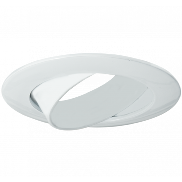 Einbaurahmen für LED Strahler mit verstellbarem Winkel, rund, glänzend weiß, Lochausschnitt 68 mm